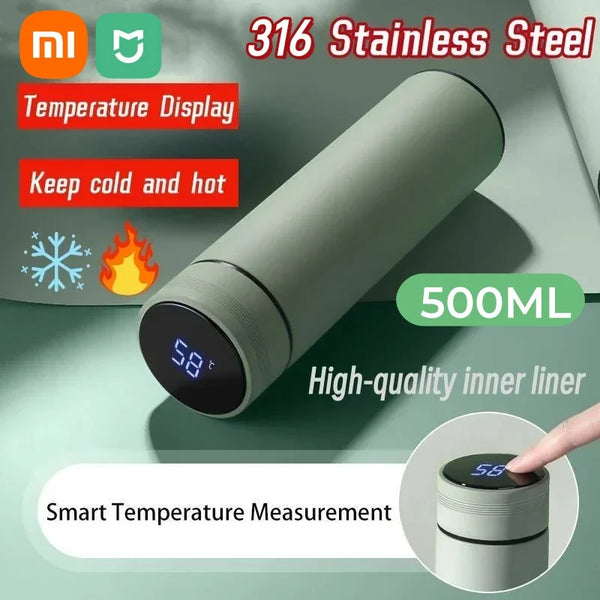 Xiaomi Intelligent Temperature Display Thermal Mug 316 Stainless Steel Thermos Bottle Long-lasting Heat Offices Travels Gifts